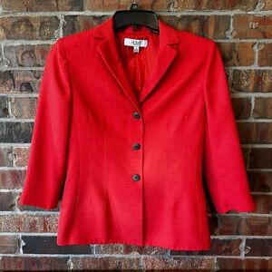 Le Suit Women’s Orange Pumpkin Career Suit Blazer Size;8
